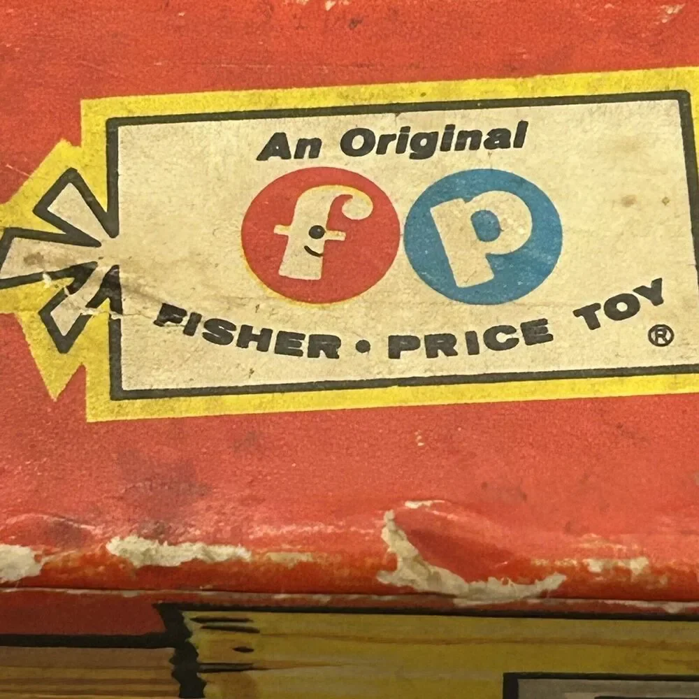 Fisher Price POUND and SAW BENCH Wood w/Paper Litho Vintage 1965 - (READ)